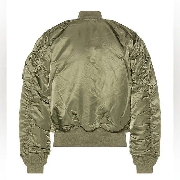 ALPHA INDUSTRIES MA-1 Reversible Bomber Jacket in Sage Green Size Small Slim Fit - Picture 2 of 15